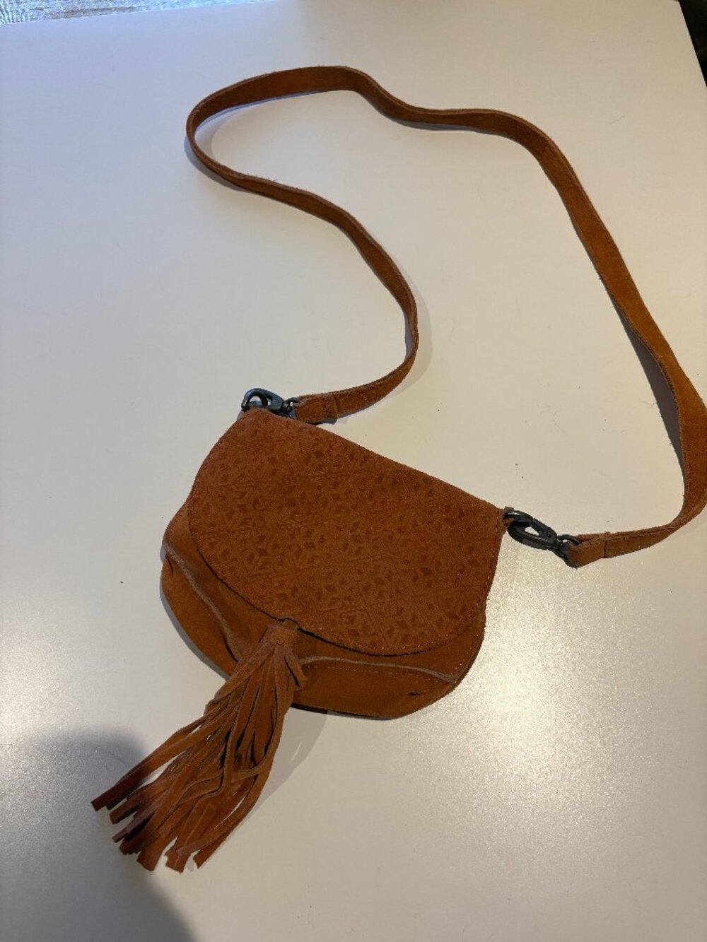 Brown Tassle Cowboy Core Suede Mini Purse